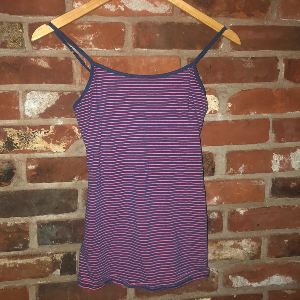 Gap XS Women’s Purple and Pink Striped Tanktop